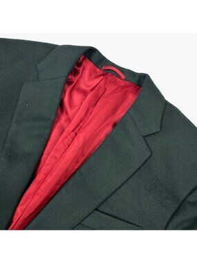 VTG Custom Bespoke Columbo Wool & Cashmere Men's 2-Button Blazer Black • 42L